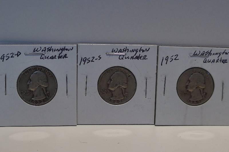 1952, 1952-D, 1952-S Washington Quarters