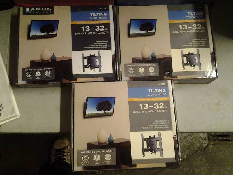 3-Sanus 13-30 Inch Tilting TV Wall Brackets