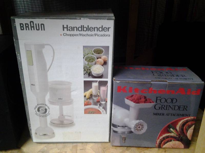 Braun Hand Blender, Kitchenaid Food Grinder Attachment
