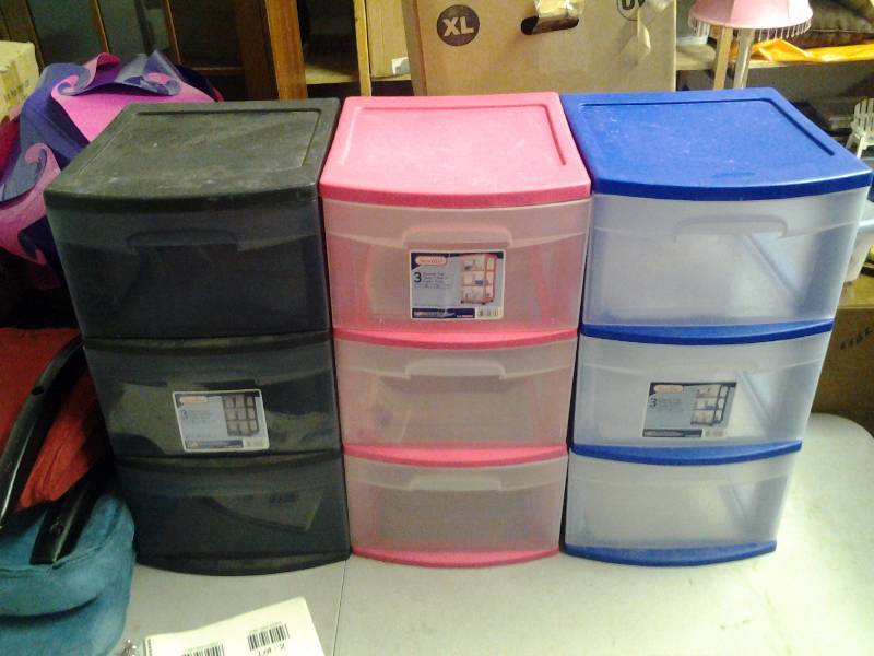 3-Plastic 3 Drawer Organizers