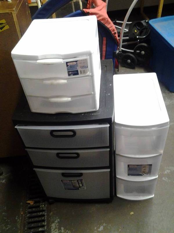 3-Plastic 3 Drawer Organizers