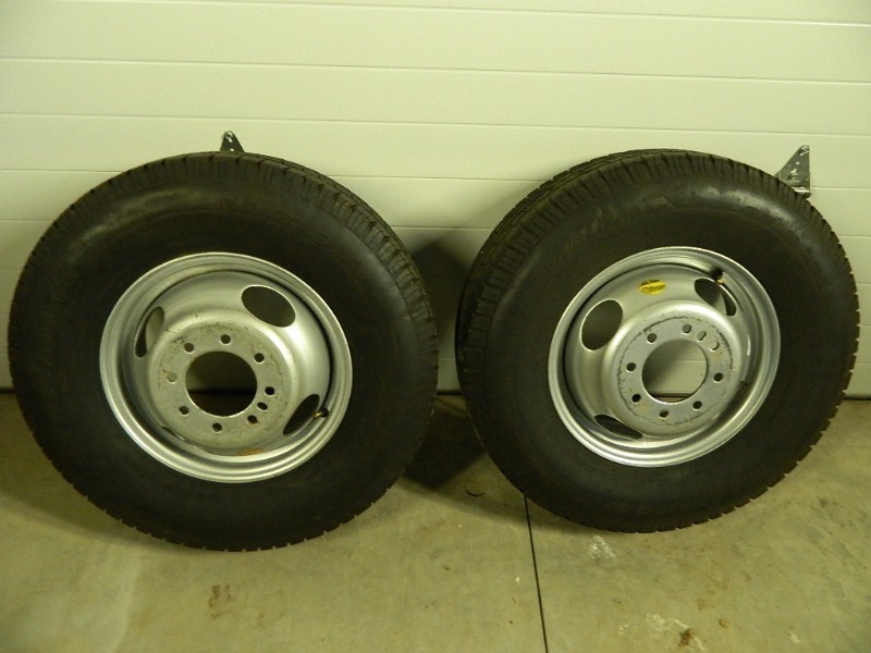 lot 40 image: 2 - 16 inch HD Trailer Wheels and Tires