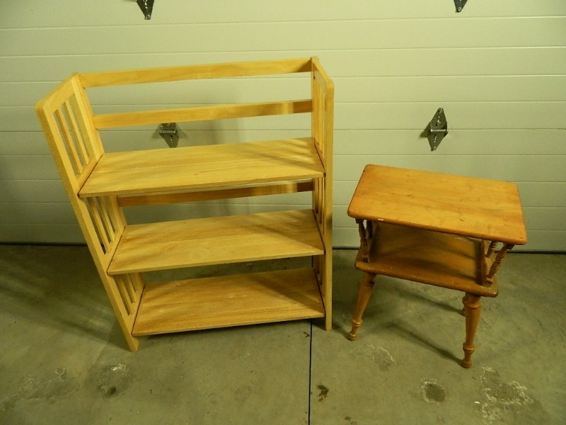 lot 132 image: Wood Stand and Shelf
