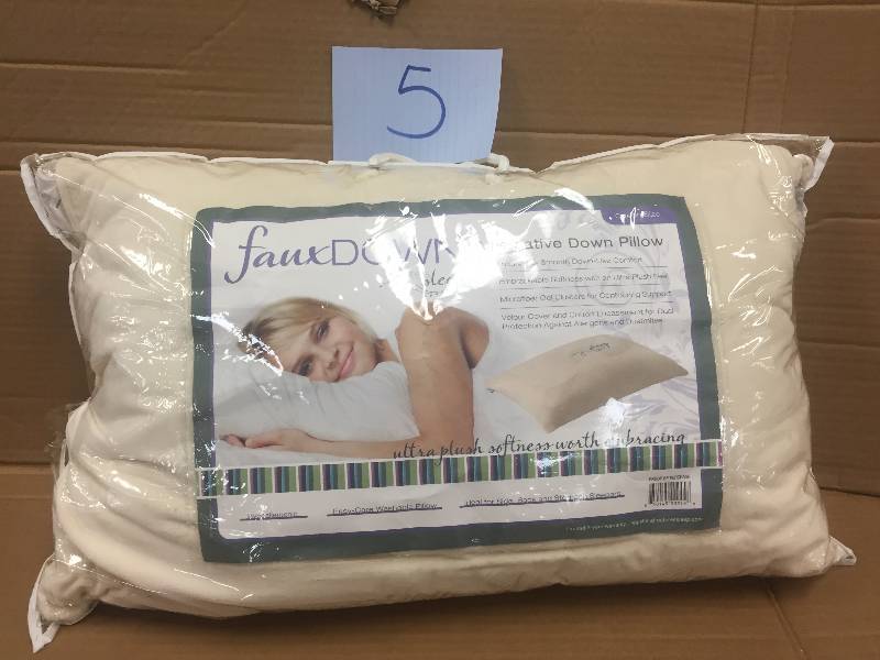 lot 5 image: Natures Sleep NS Faux Down Pillow, Queen New