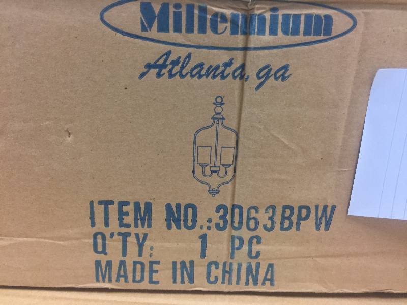 lot 18 image: Millennium - 3063-BPW - Three Light Pendant - Brushed Pewter Never used