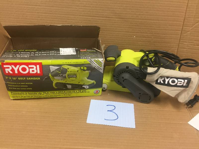 lot 3 image: Ryobi 3 x 18 Belt Sander Never used