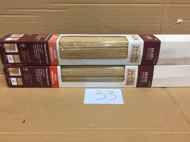 lot 33 image: Home Decoratos Narural Multi Weave Roman Shades