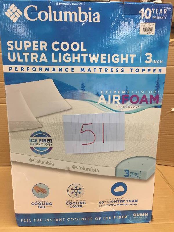 lot 51 image: Columbia Super Cool Ultra Weight 3 In Never Used