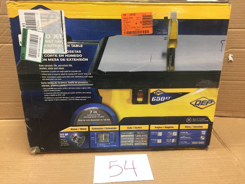 lot 54 image: QEP 7 in Tile Saw used in good working condition