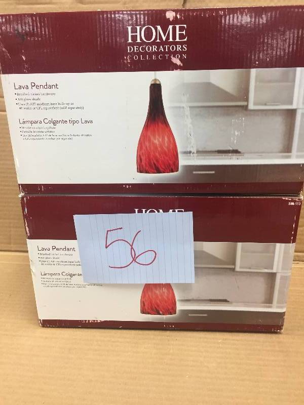 lot 56 image: Home Decorators lot of 2 Lava Pendants New