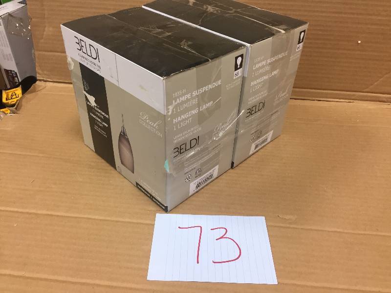 lot 73 image: Set of2 Beldi Hanging Lamp never used