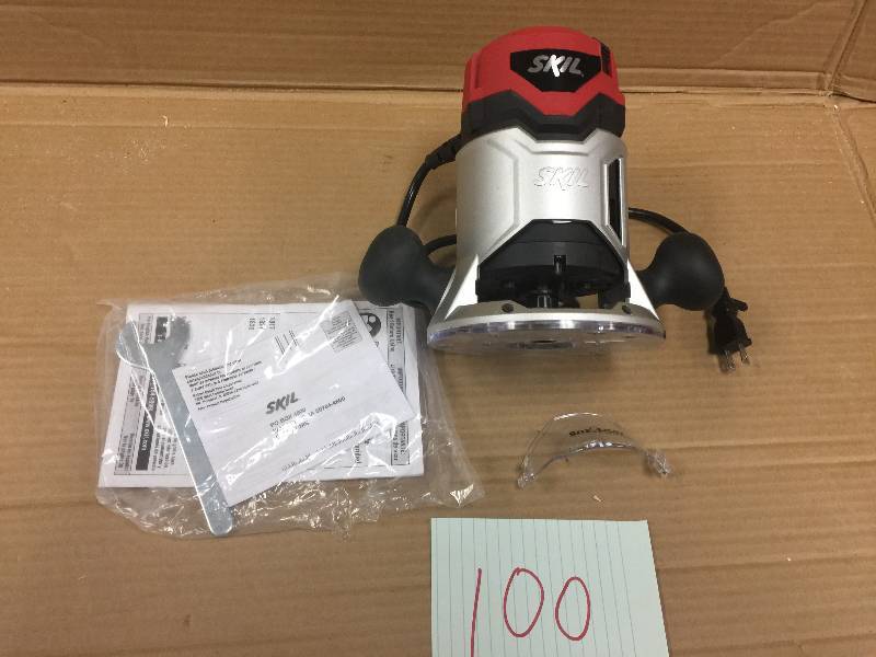 lot 100 image: Skil 1817f0121817aa 1-34hp Fixed-base Router open box never used