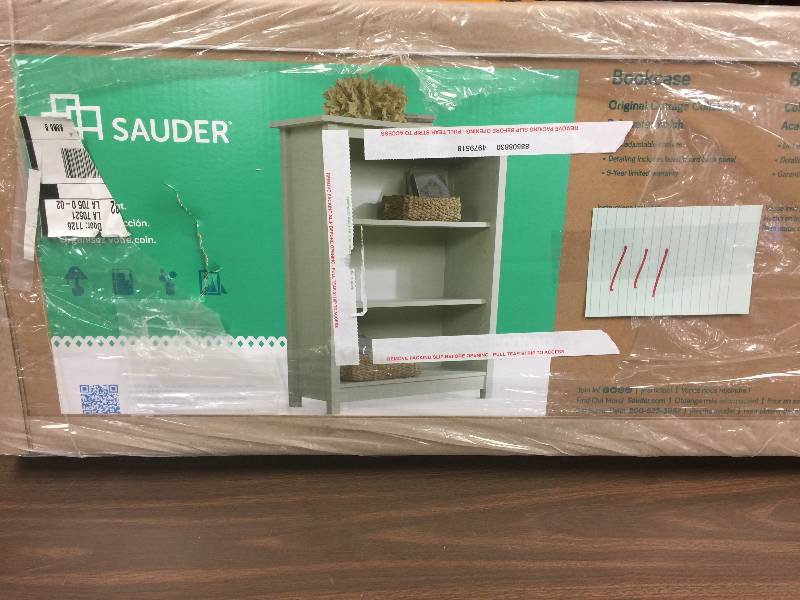 lot 111 image: Sauder Original Cottage Bookcase, Rainwater Finish New