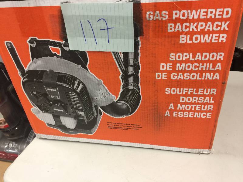 lot 117 image: ECHO 234 MPH 756 CFM Gas Leaf Blower Model # PB-770H  open box never used