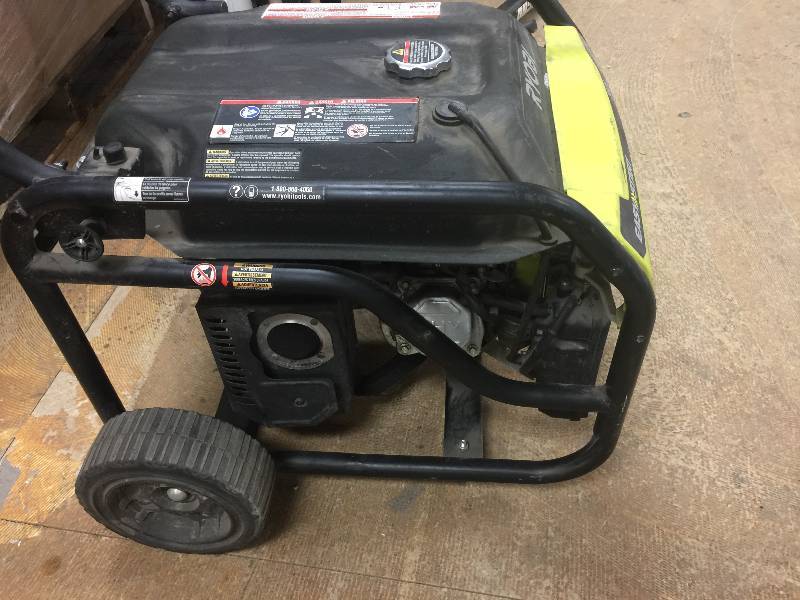 lot 120 image: Ryobi 3,600-Watt 212cc Gasoline Powered Portable Generator, Model#  RY903600  used in working conditions