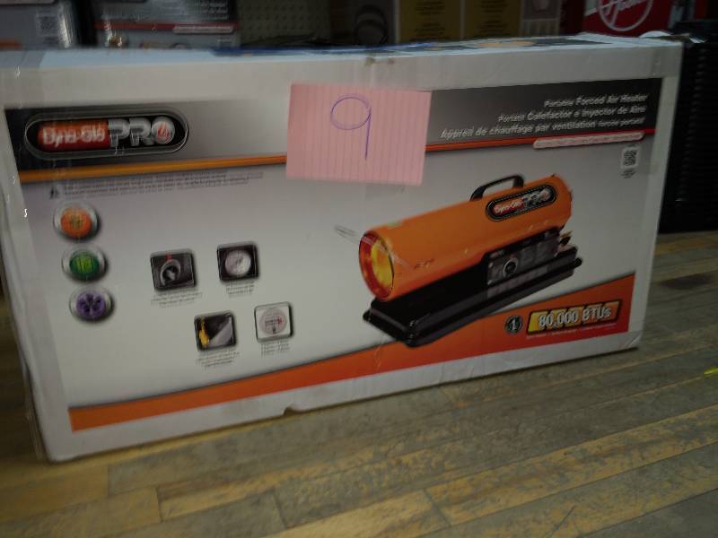 lot 127 image: Dyna Glo Pro 80,000 BTUs  Portable Forced Air Heater Never Used