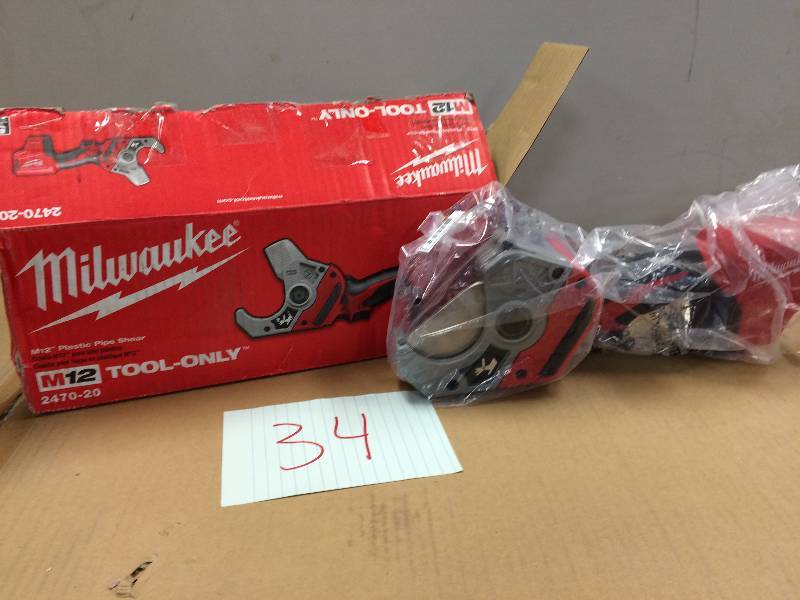 lot 144 image: Milwaukee 12-Volt Lithium-Ion Cordless PVC Shear (Tool-Only)