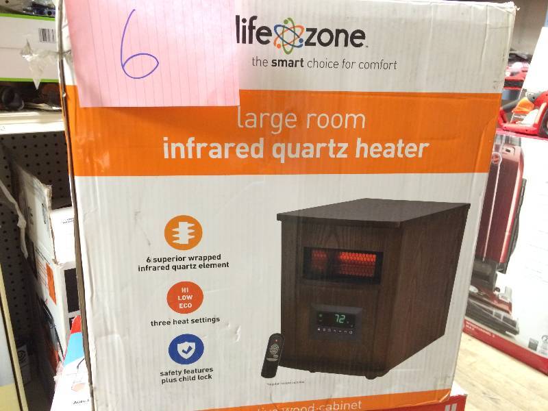 lot 125 image: LifeZone large Room Infrared Quartz Heater Never used