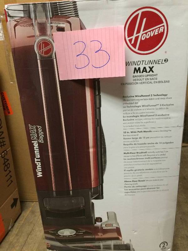 lot 143 image: Hoover Windtunnel Max Bagged Upright New