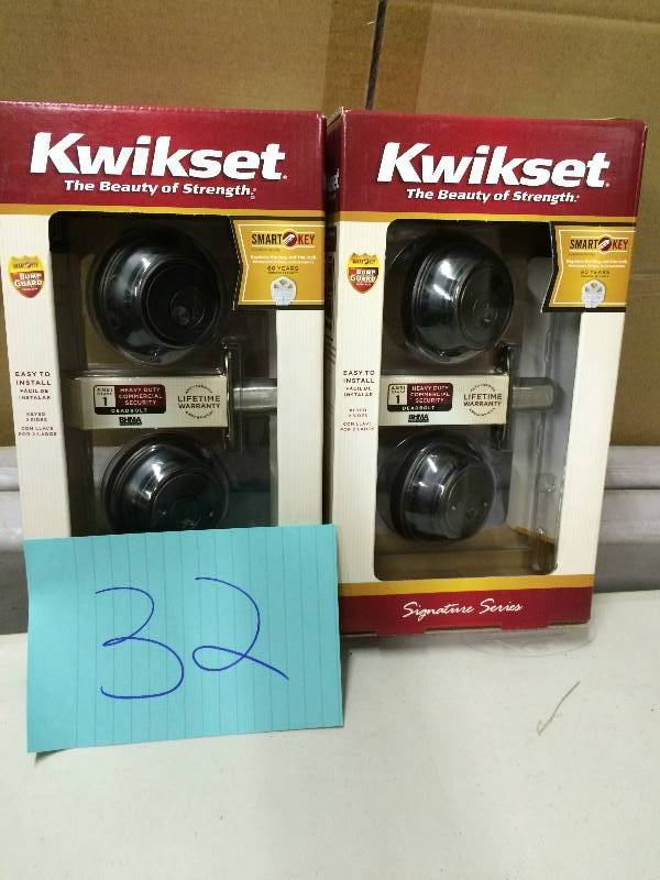 lot 163 image: Lot of 2 Kwikset Commercial Heavy Duty Deadbolts New