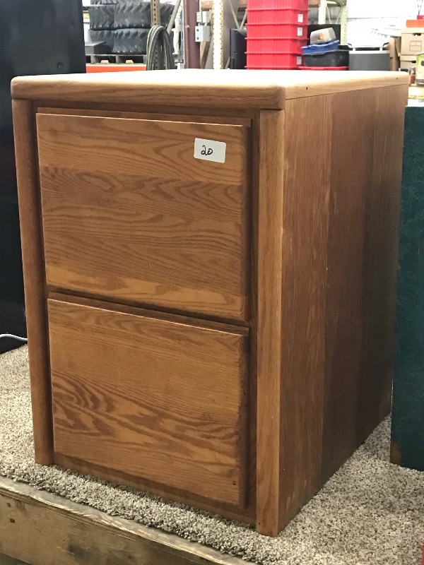 lot 20 image: 2-Drawer Wooden File Cabinet ...