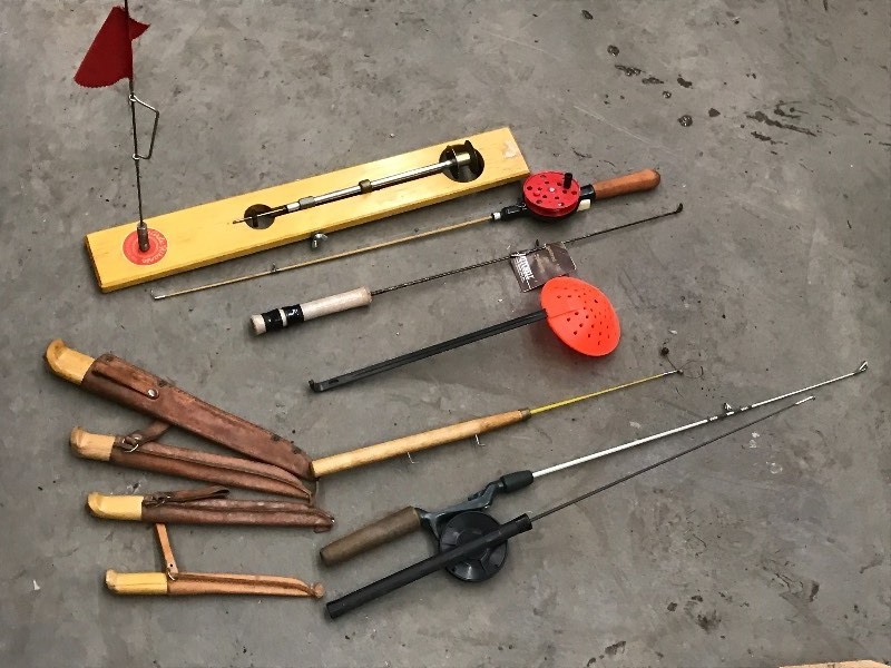 lot 33 image: Lot Of Assorted Ice Fishing Equipme...
