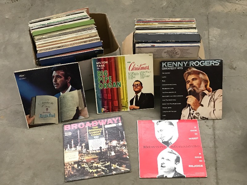 lot 69 image: (2) Boxes Of Assorted Vintage Recor...