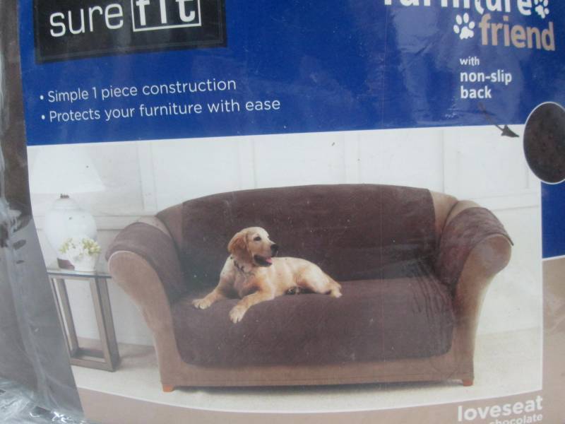lot 76 image: Sure Fit Microfiber Nonskid Pet Loveseat Cover