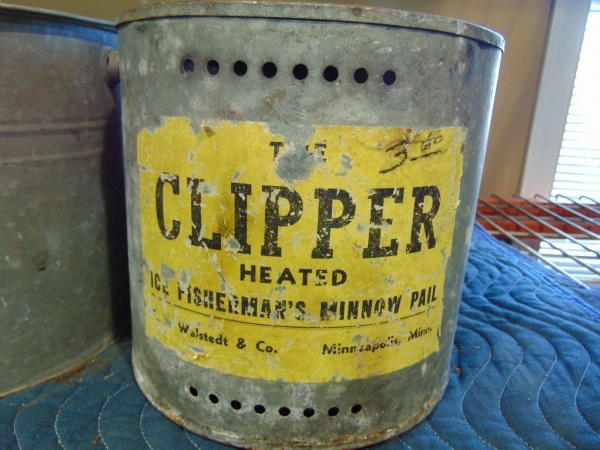 lot 163 image: (2) Metal Minnow Buckets