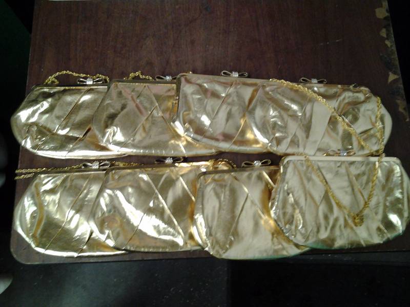 Set Of 8 Gold Clutches