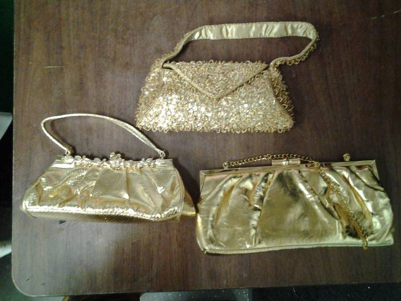3-Assorted Gold Clutches