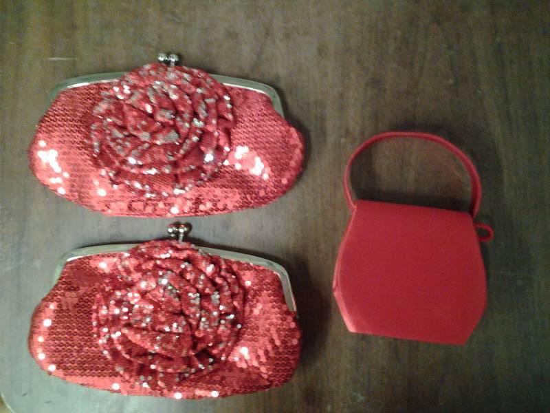 3-Assorted Red Clutches