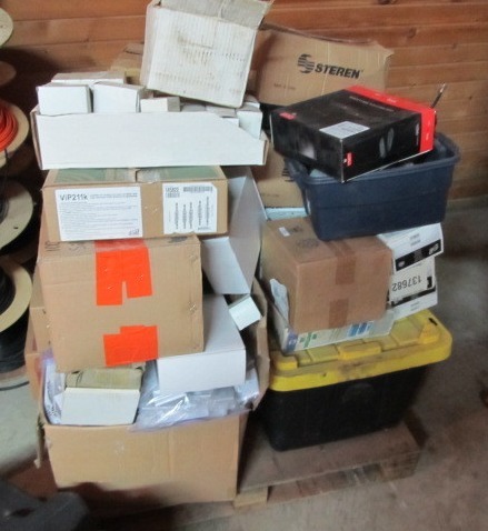 Pallet Full of Misc CableSatellite Install Items Electronics etc