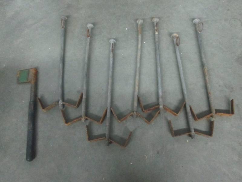 lot 43 image: Snare Anchors and Hatchet