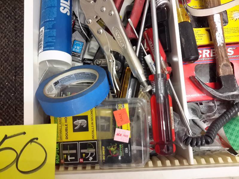 lot 50 image: Drawer of Tools as shown.. Bring your own Box