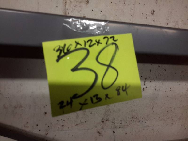 lot 38 image: Metal Storage shelf, Tall Vintage Wood shelf