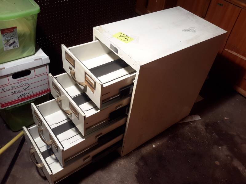 lot 73 image: 4 drawer, metal Card file cabinet