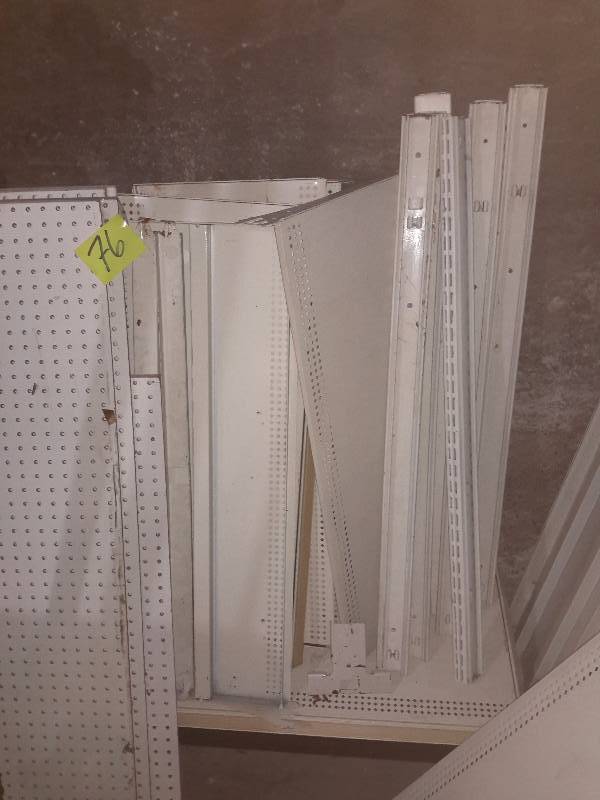 lot 76 image: 2, 36in w x 48 in h end piece shelving units