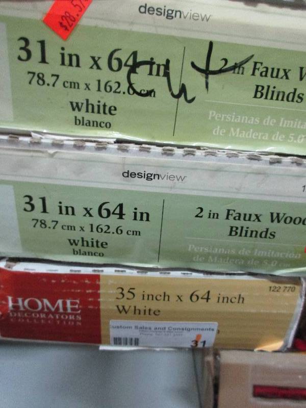 3 - 2 inch blinds  35x64     31x64     28x64