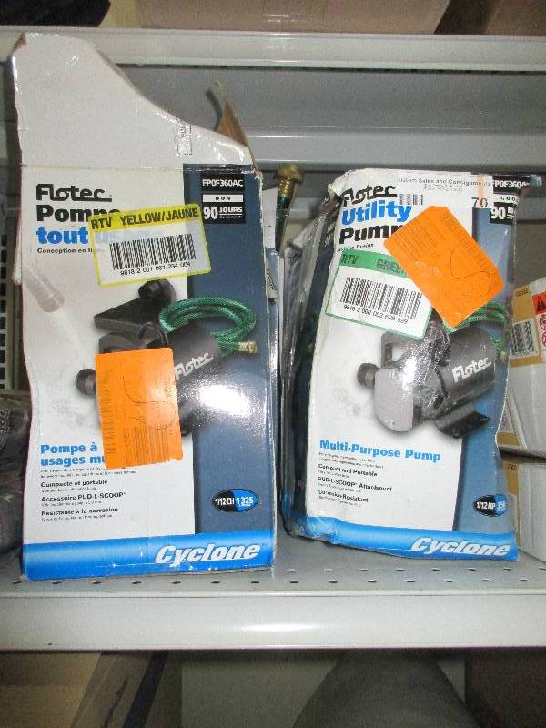 4 Flotec utility pumps FPOF360AC 112 HP