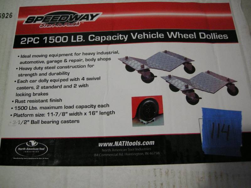 lot 114 image: Speedway Vehicle Wheel Dollies