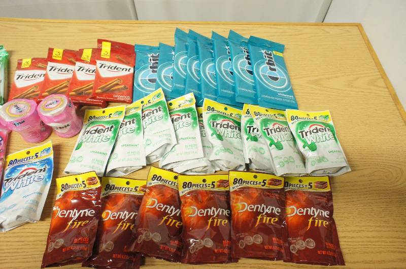 Large Lot of 38 Packs of Assorted Gum