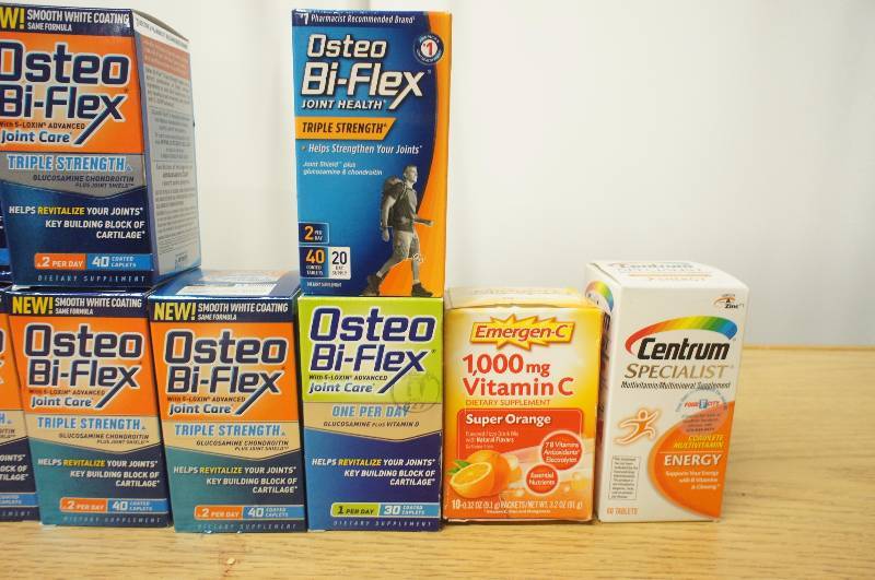 Large Lot of 13 Bottles of Assorted Joint Care and Vitamins