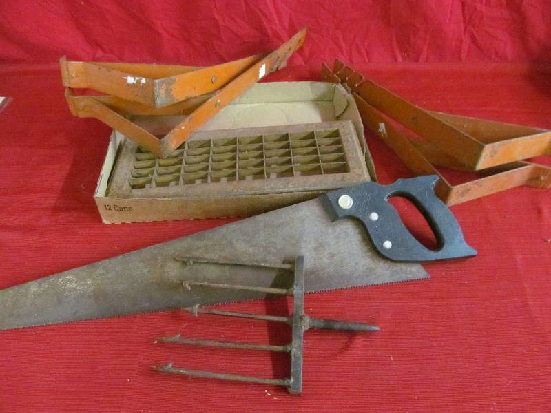 hand saw ,vintage fishing spear