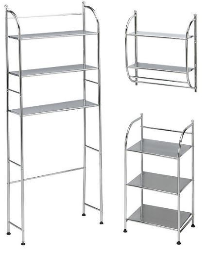 lot 37 image: alcove 3-Pc. Steel Bath Furniture Set OPEN BOX NOT SET UP