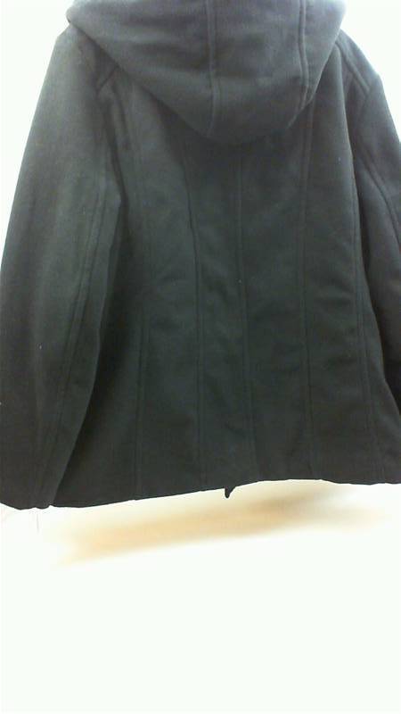 lot 56 image: Excelled Womens Black XL 100% polyester pea coat with built in lining NEW WITH TAGS
