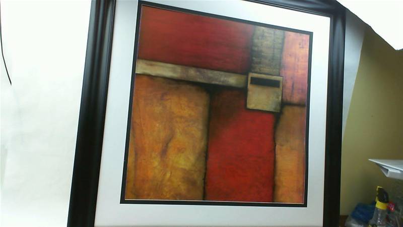 lot 17 image: N. F. Olson Abstract art print 35x35 See description