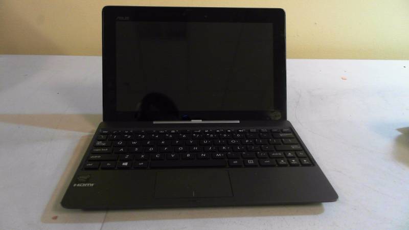 lot 415 image: ASUS T100 10.1in 2-in-1 Laptop Tablet with detachable keyboard Untested As is No Charger Requires Proprietary Charger