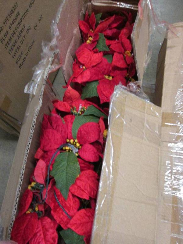 46 Pre-Lit Artificial Poinsettia P...