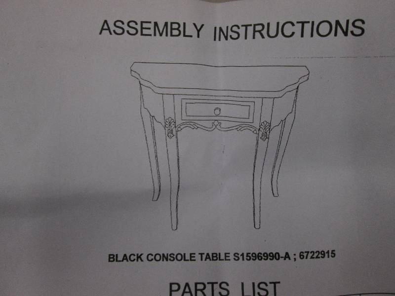 Black Console Table open box Retail...